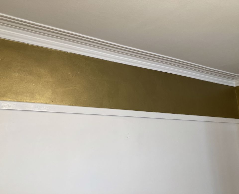 Metallic antique gold living room