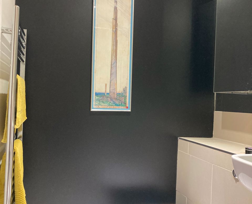 Black bathroom and cloakroom